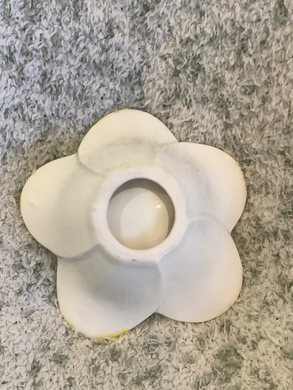 Yellow and White Tropical Plumeria Flower Shaped Decorative Dish or Soap Dish HC - Picture 3 of 13